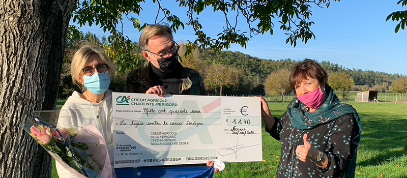 Un chèque de 1140€ reversé à la lutte contre le Cancer