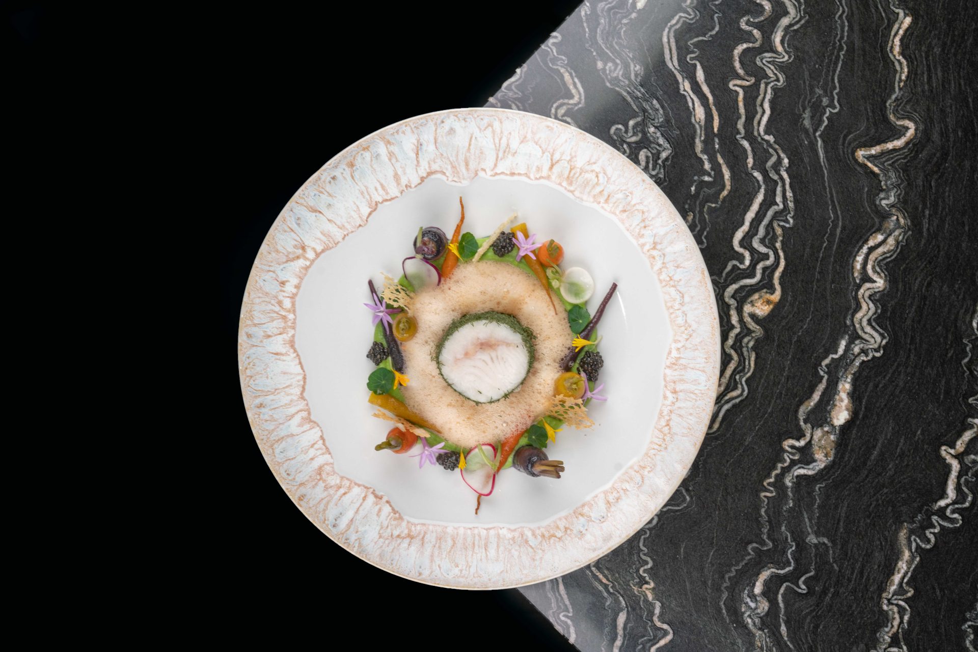 Filet d'esturgeon basse température pané à l'aneth