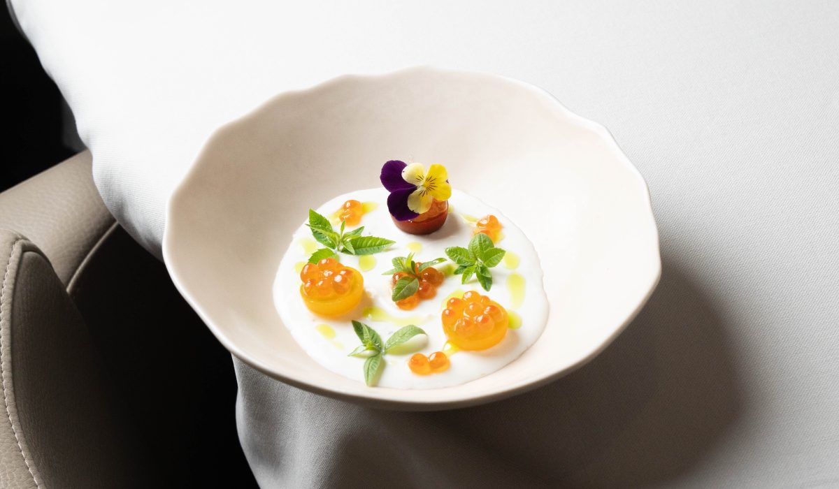 Yaourt Grec Infusé à la Verveine Tomates Bourbon et Œufs de Saumon